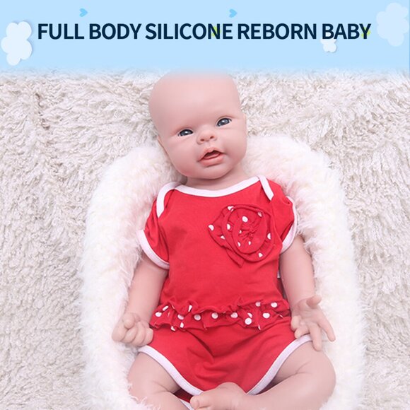 IVITA 20'' Full Soft Body Silicone Newborn Smiling Open Eyes Baby Girl Doll - Picture 3 of 14